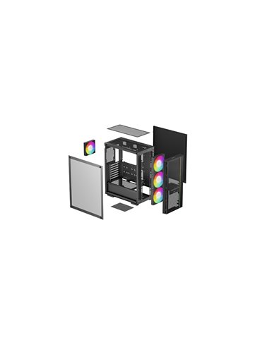 Carcasa DEEPCOOL MATREXX 55 MESH V4 / w/oPSU / Side panel / ATX / Black