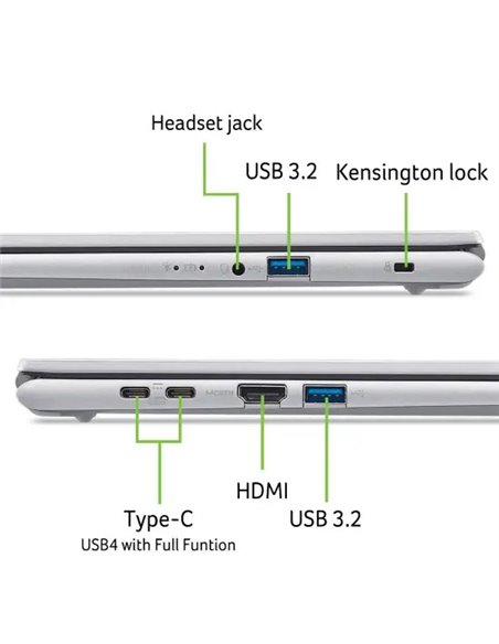 Ноутбук 15.6” ACER Aspire Go 15 AG15-72P/ Intel Core Ultra 7 150U/ 32GB/ 1TB SSD/ Pure Silver Ноутбук 15.6” ACER Aspire Go 15 AG15-72P/ Intel Core Ultra 7 150U/ 32GB/ 1TB SSD/ Pure Silver