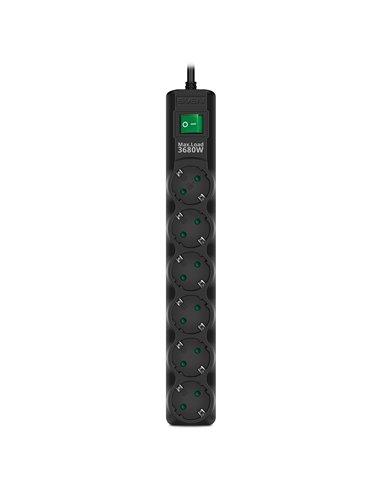 Surge Protector SVEN SF-06E-16/ 6 Sockets/ 3680W/ 5.0m/ Black