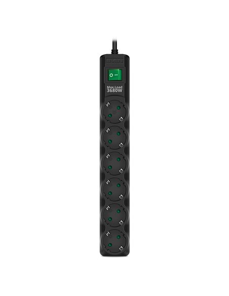 Фильтр сетевой SVEN SF-06E-16/ 6 Sockets/ 3680W/ 5.0m/ Black