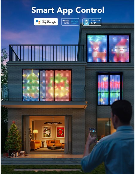Наружные занавесочные светильники GOVEE RGBIC Curtain Lights 1.5*2m Наружные занавесочные светильники GOVEE RGBIC Curtain Lights 1.5*2m