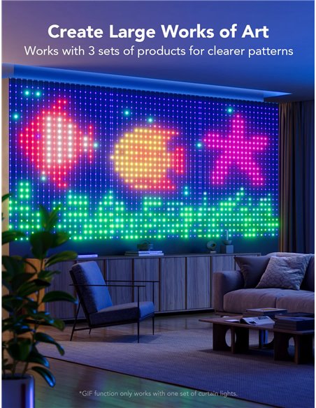 Наружные занавесочные светильники GOVEE RGBIC Curtain Lights 1.5*2m Наружные занавесочные светильники GOVEE RGBIC Curtain Lights 1.5*2m