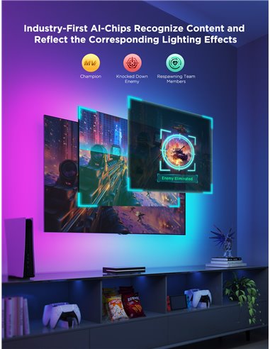 Banda LED pentru TV GOVEE RGBWIC AI Sync Box (55”-65”)