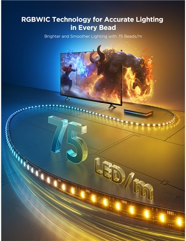 Banda LED pentru TV GOVEE RGBWIC AI Sync Box (55”-65”)