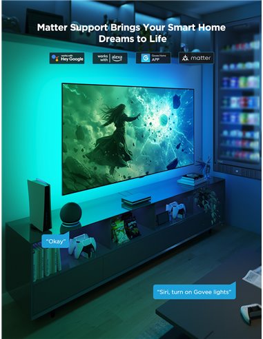 Banda LED pentru TV GOVEE RGBWIC AI Sync Box (55”-65”)