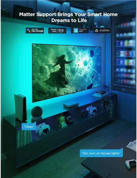 Banda LED pentru TV GOVEE RGBWIC AI Sync Box (55”-65”)
