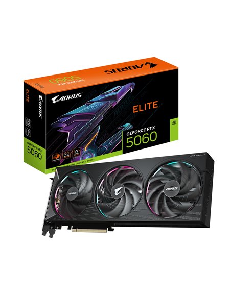 Видеокарта GIGABYTE AORUS GeForce RTX 5060 ELITE / 8GB / GDDR7 / 128bit