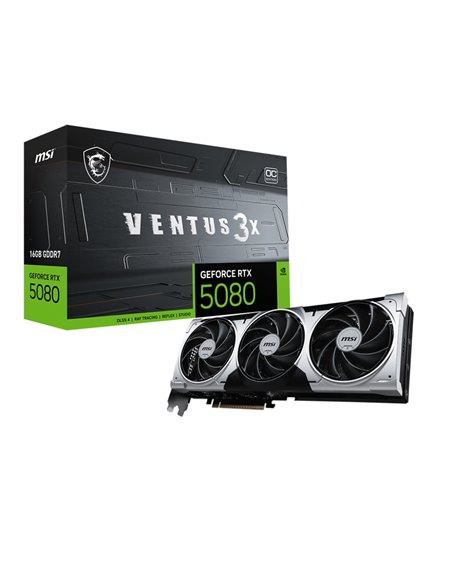 Видеокарта MSI GeForce RTX 5080 16GB VENTUS 3X OC PLUS / 16GB / GDDR7 / 256bit