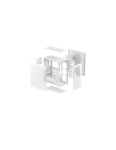 Корпус DEEPCOOL CG580 4F V2 WH/ w/oPSU / Side-Window / ATX / White