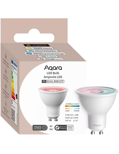 Светодиодная лампа AQARA T2 (GU10), E27, RGB + Теплый Белый