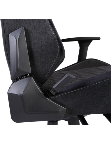 Scaun Gaming HATOR Ironsky Fabric, Țesătură, PU Piele, Negru