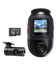 Комплект видеорегистраторов передней и задней панели автомобиля 70mai 4K Omni X800+Rear Cam+SD Card, Черный