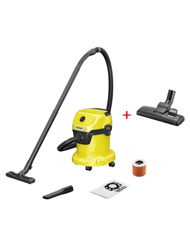 Пылесос Karcher WD 3 V-15/6/20 + Насадка для пола DN 35, Жёлтый