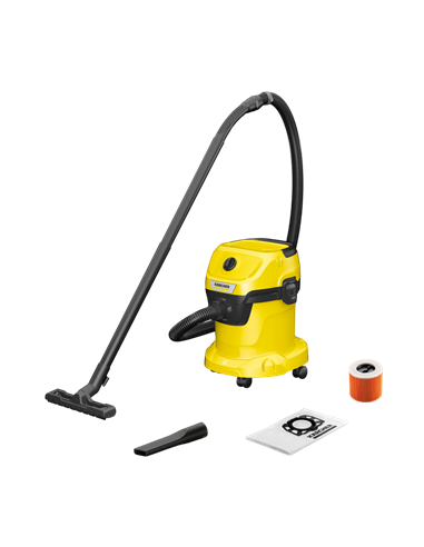 Aspirator Karcher WD 3 V-15/6/20 + Duza de podea DN 35, Galben