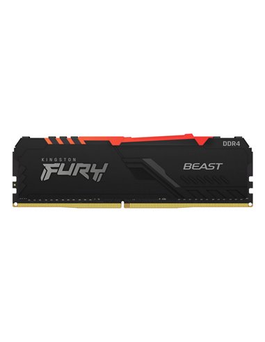 Оперативная память Kingston FURY Beast RGB, DDR4 SDRAM, 3733 МГц, 16Гб, KF437C19BBAK2/16