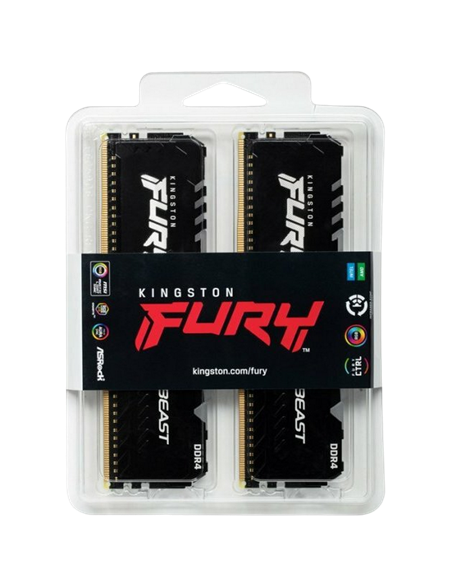 Оперативная память Kingston FURY Beast RGB, DDR4 SDRAM, 3733 МГц, 16Гб, KF437C19BBAK2/16 Оперативная память Kingston FURY Beast RGB, DDR4 SDRAM, 3733 МГц, 16Гб, KF437C19BBAK2/16