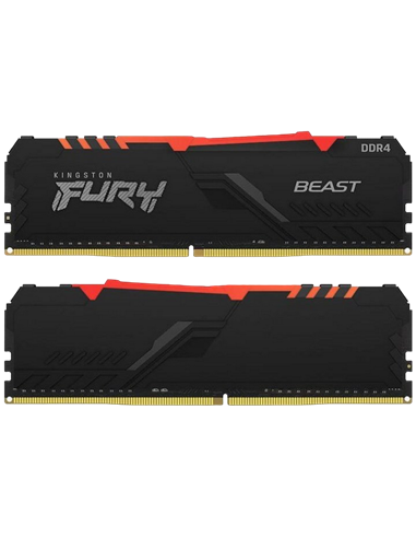 Memorie RAM Kingston FURY Beast RGB, DDR4 SDRAM, 3733 MHz, 16GB, KF437C19BBAK2/16