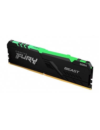 Оперативная память Kingston FURY Beast RGB, DDR4 SDRAM, 3733 МГц, 16Гб, KF437C19BBAK2/16