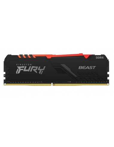 Оперативная память Kingston FURY Beast RGB, DDR4 SDRAM, 3733 МГц, 16Гб, KF437C19BBAK2/16