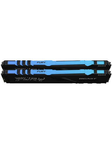 Оперативная память Kingston FURY Beast RGB, DDR4 SDRAM, 3733 МГц, 16Гб, KF437C19BBAK2/16