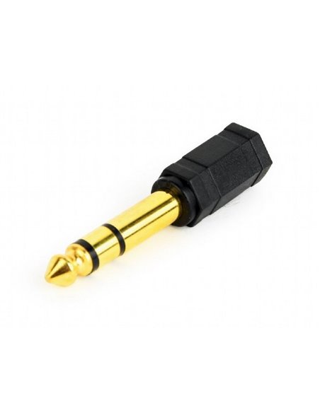 Audio Adaptor Cablexpert A-6.35M-3.5F, 6.35mm 3-pin (M) - 3.5mm 3-pin (F), Negru