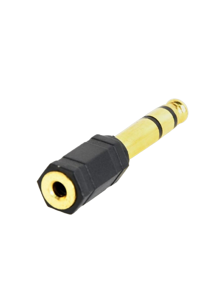 Аудио адаптер Cablexpert A-6.35M-3.5F, 6.35mm 3-pin (M) - 3.5mm 3-pin (F), Чёрный