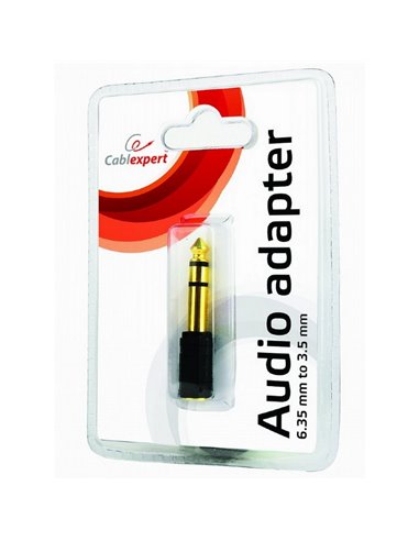 Audio Adaptor Cablexpert A-6.35M-3.5F, 6.35mm 3-pin (M) - 3.5mm 3-pin (F), Negru