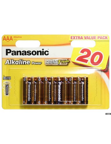 Батарейки Panasonic LR03REB, AAA, 20шт.