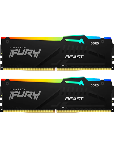 Оперативная память Kingston FURY Beast RGB, DDR5 SDRAM, 6000 МГц, 16Гб, KF560C30BBEAK2-16
