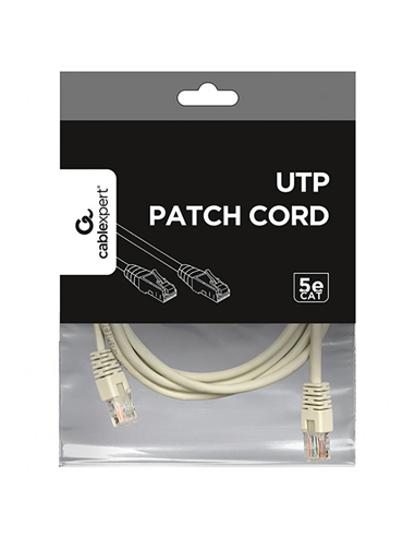 Patch cord Cablexpert PP12-2M, CAT5e UTP, 2m, Gri