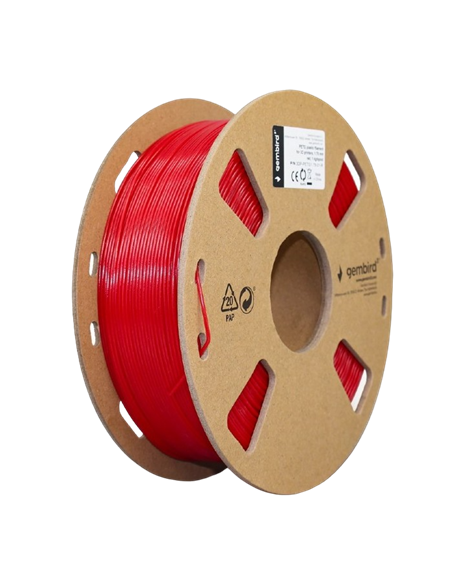 Нить для 3D-принтера Gembird 3DP-PETG1.75-01-R, PETG, Красный, 1.75 мм, 1 кг