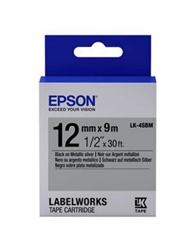 Картридж с лентой Epson LK-4SBM, 12 мм x 9 м
