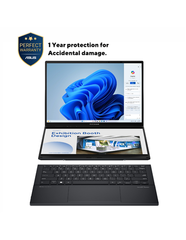 Ноутбук 14" ASUS Zenbook DUO OLED UX8406CA, Inkwell Gray, Intel Core Ultra 9 285H, 32Гб/2048Гб, Windows 11 Home
