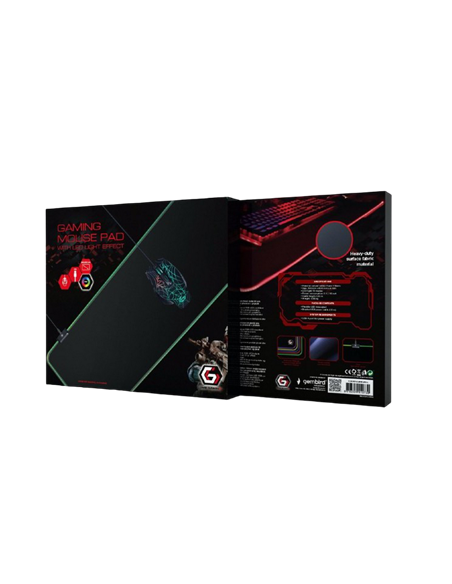 Игровой коврик для мыши Gembird MP-GAMELED, Large, Чёрный
