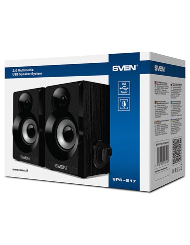 Boxe pentru calculator 2.0 SVEN SPS-517, Negru