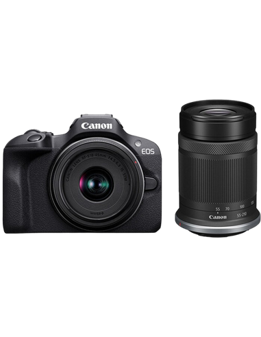 Aparat Foto Mirrorless Canon EOS R100 & RF-S 18-45mm f/4.5-6.3 IS STM & RF-S 55-210mm f/5-7.1 IS STM KIT