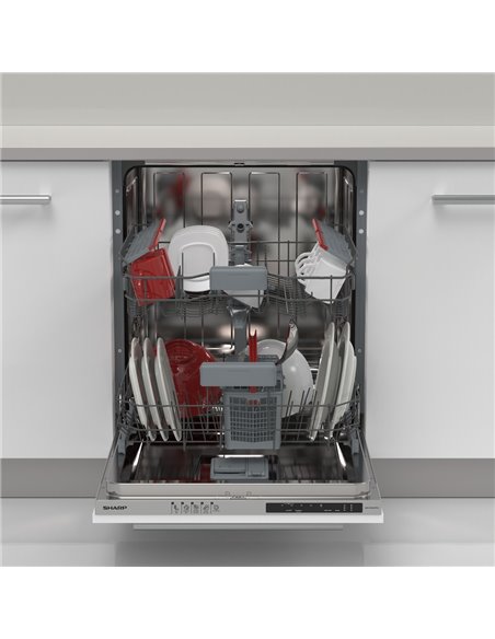 Mașină de spălat vase Sharp QWNI14I47EXEU, Alb