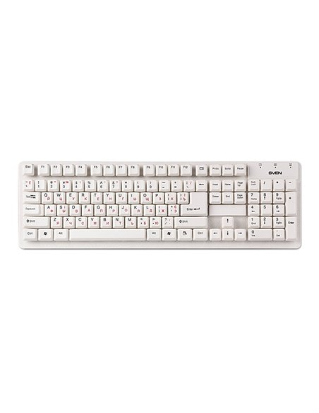 Keyboard SVEN Standard 301, Classic layout, Splash proof, Calculator key, 1.5m, USB, EN/RU, White