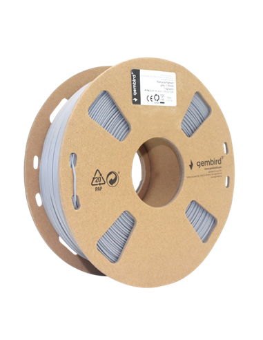 Filament pentru imprimantă 3D Gembird 3DP-PLA+1.75-02-GR, PLA+, Gri, 1.75 mm, 1kg
