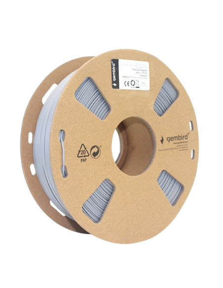 Filament pentru imprimantă 3D Gembird 3DP-PLA+1.75-02-GR, PLA+, Gri, 1.75 mm, 1kg