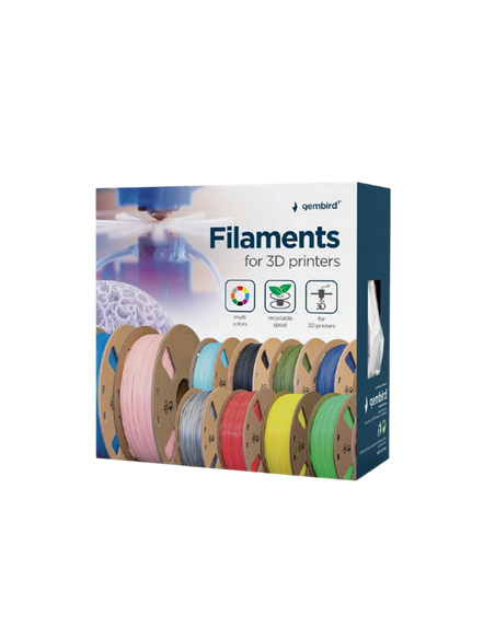 Filament pentru imprimantă 3D Gembird 3DP-PLA+1.75-02-GR, PLA+, Gri, 1.75 mm, 1kg