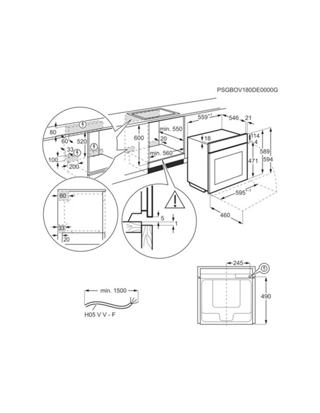Cuptor Electric AEG TB8SB73ZAB, Negru
