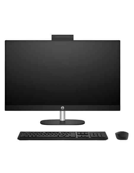 Computer All-in-One HP 27-cr0042ci, 27", AMD Ryzen 5 7520U, 16GB/512GB, FreeDOS, Negru