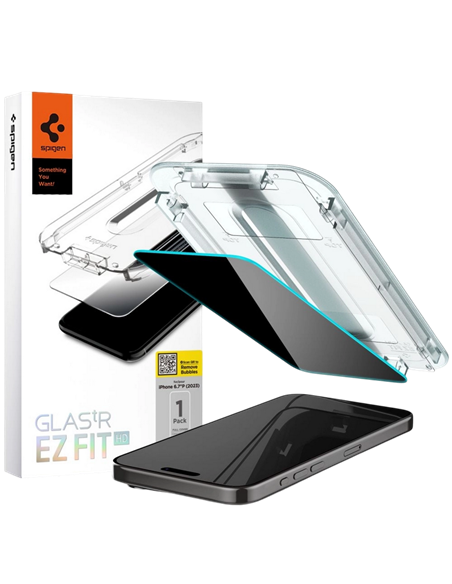 Защитное стекло Spigen iPhone 15 Pro Max EZ FIT Privacy, Прозрачный Защитное стекло Spigen iPhone 15 Pro Max EZ FIT Privacy, Прозрачный