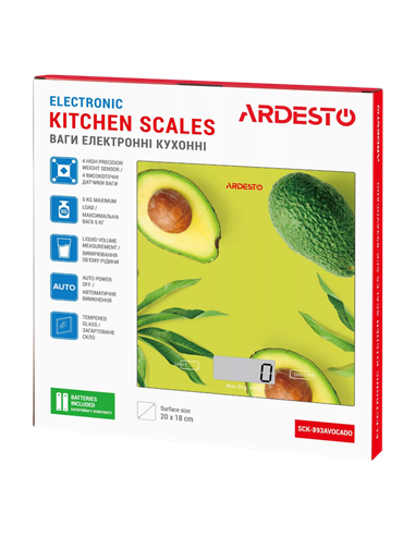 Cântar electronic de bucătărie Ardesto SCK-893, Avocado
