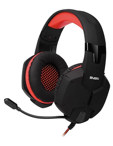 Игровая Гарнитура SVEN AP-G988MV, Проводной аналоговый, Чёрный/Красный