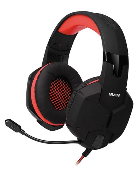 Игровая Гарнитура SVEN AP-G988MV, Проводной аналоговый, Чёрный/Красный