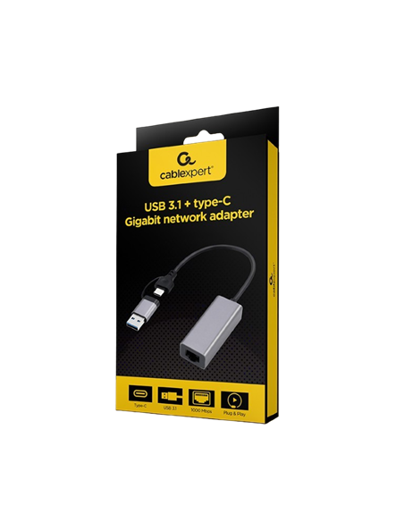 Сетевой адаптер Cablexpert A-USB3AC-LAN-01, Серый