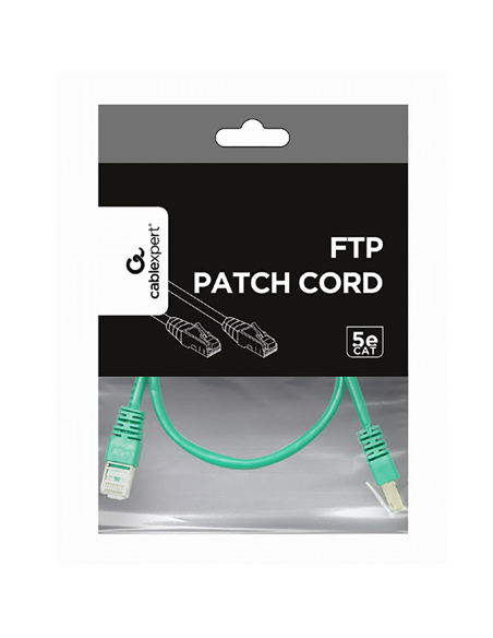 Patch cord Cablexpert PP22-1M/G, Cat5e FTP, 1m, Verde