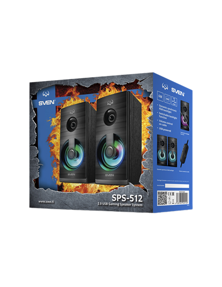 Boxe pentru calculator 2.0 SVEN SPS-512, Negru